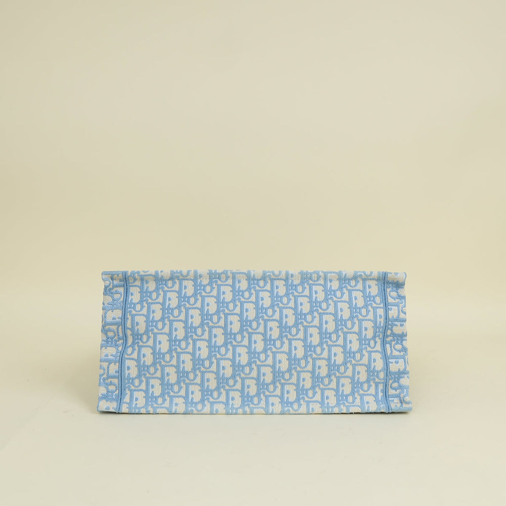 Christian Dior Light Blue Oblique Book Medium Tote Bag