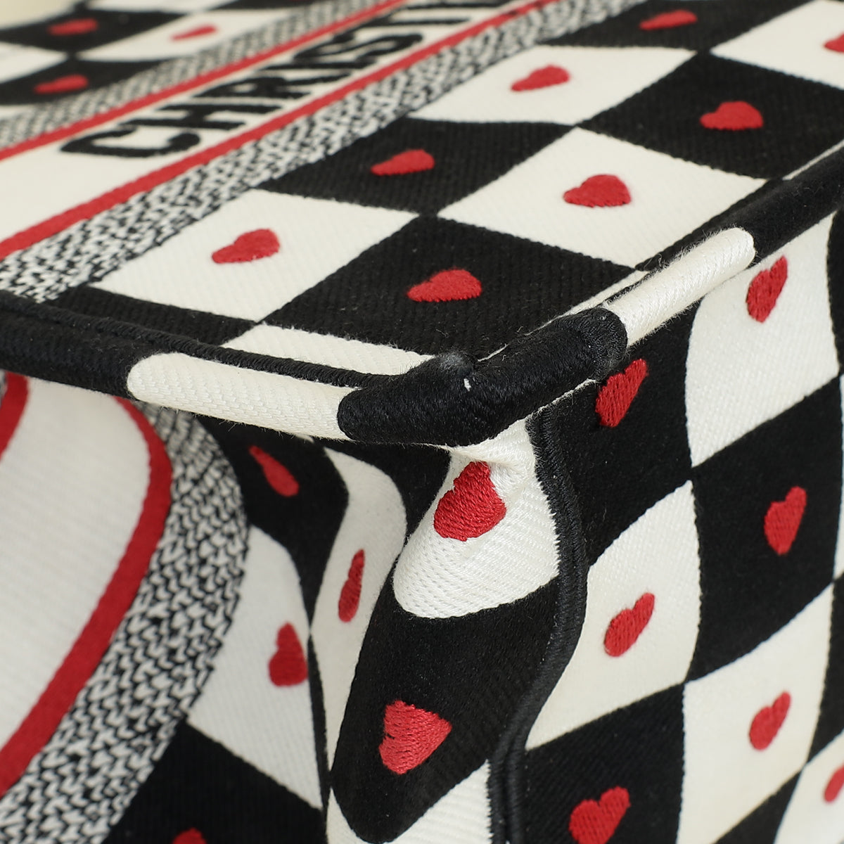 Christian Dior Tricolor Dioramour D-Chess Heart Book Medium Tote Bag