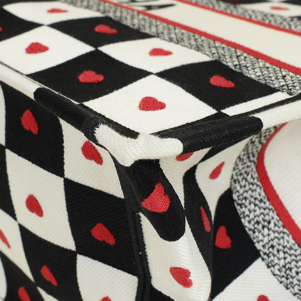 Christian Dior Tricolor Dioramour D-Chess Heart Book Medium Tote Bag