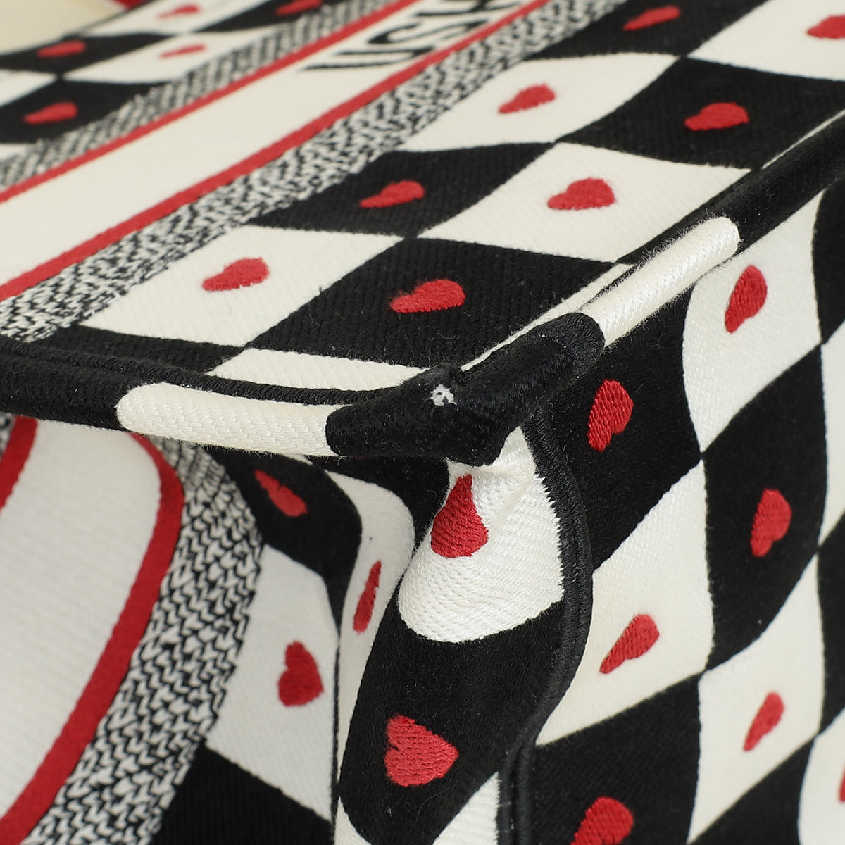 Christian Dior Tricolor Dioramour D-Chess Heart Book Medium Tote Bag