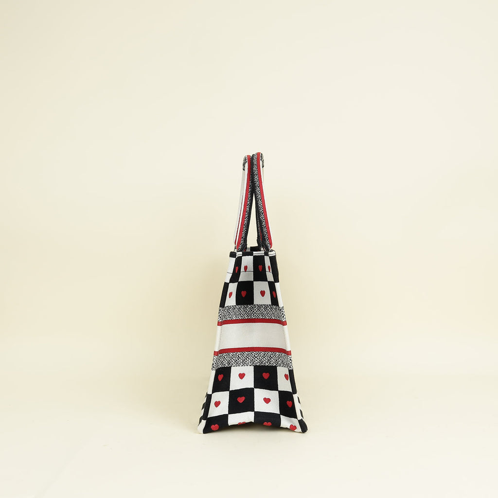 Christian Dior Tricolor Dioramour D-Chess Heart Book Medium Tote Bag