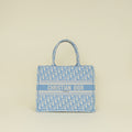 Christian Dior Light Blue Oblique Book Tote Medium Bag W/ USH Initial