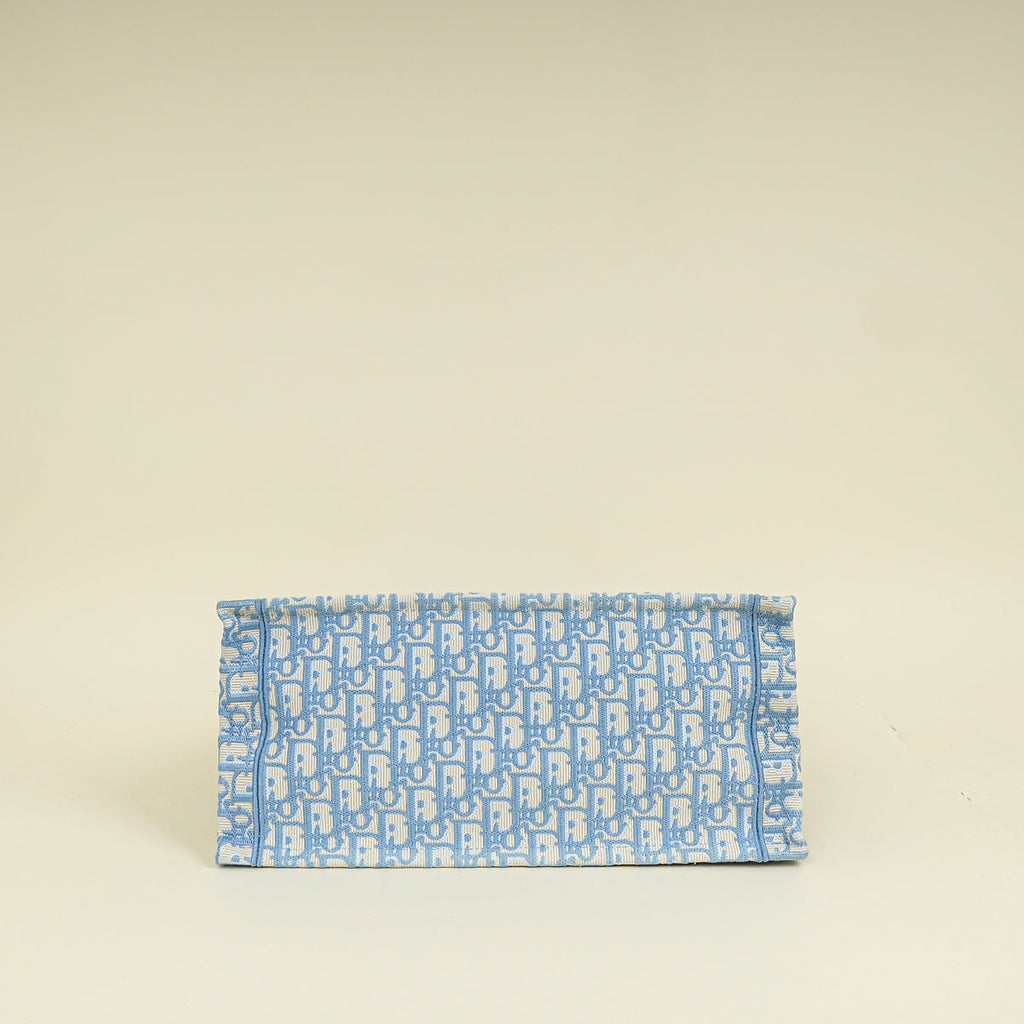 Christian Dior Light Blue Oblique Book Tote Medium Bag W/ USH Initial