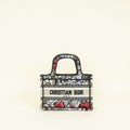 Christian Dior Multicolor Mille Fleurs Embroidery Mini Book Tote Bag W/ UP Initial