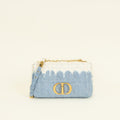 Christian Dior Blue Tie-Dye Denim Macrocannage Caro Medium Shoulder Bag