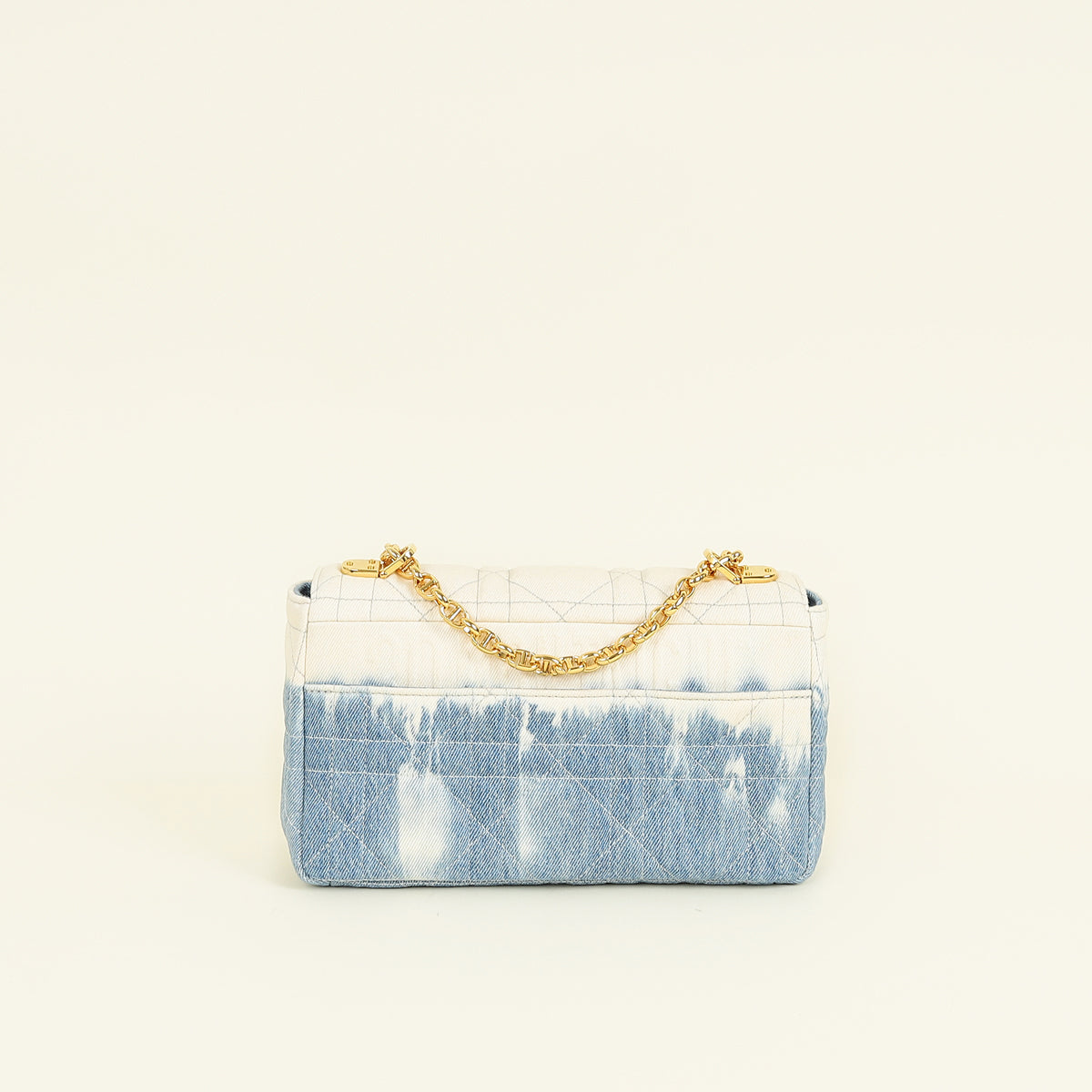 Christian Dior Blue Tie-Dye Denim Macrocannage Caro Medium Shoulder Bag