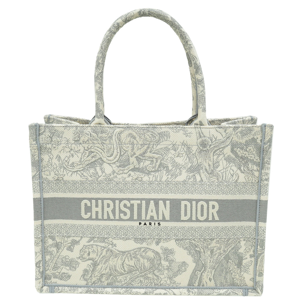 Christian Dior Grey Toile De Jouy Book Tote Medium Bag