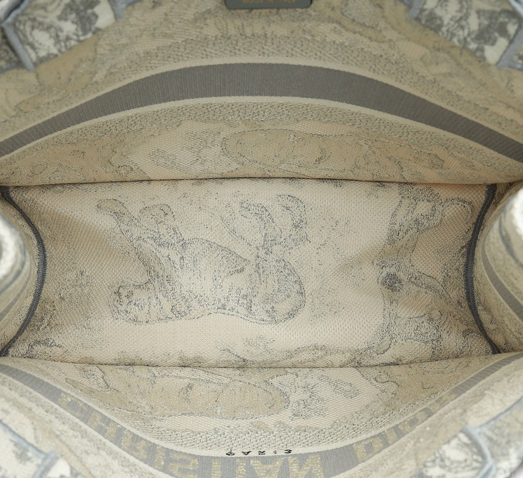 Christian Dior Grey Toile De Jouy Book Tote Medium Bag