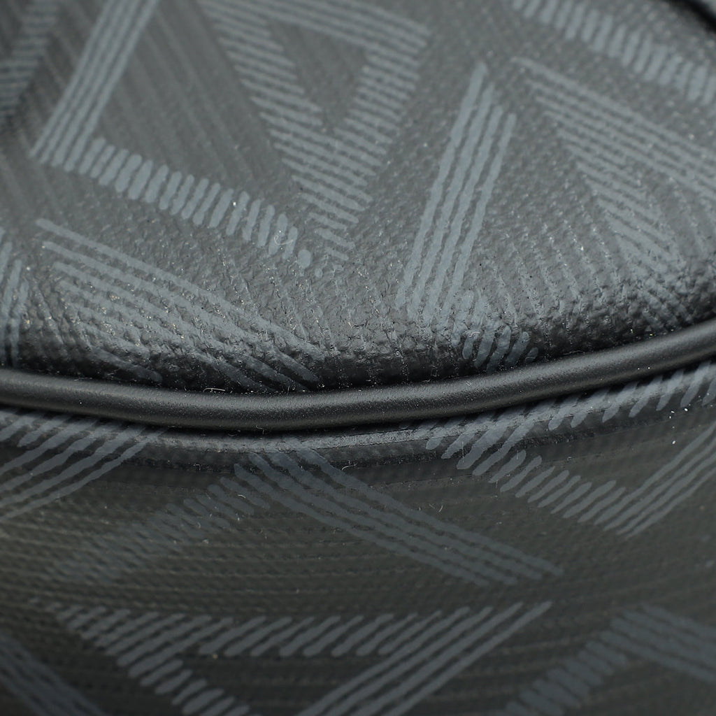 Christian Dior Black CD Diamond Print Saddle Crossbody Bag