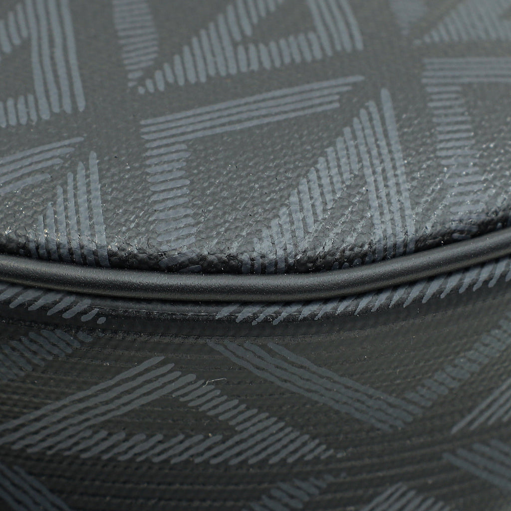 Christian Dior Black CD Diamond Print Saddle Crossbody Bag