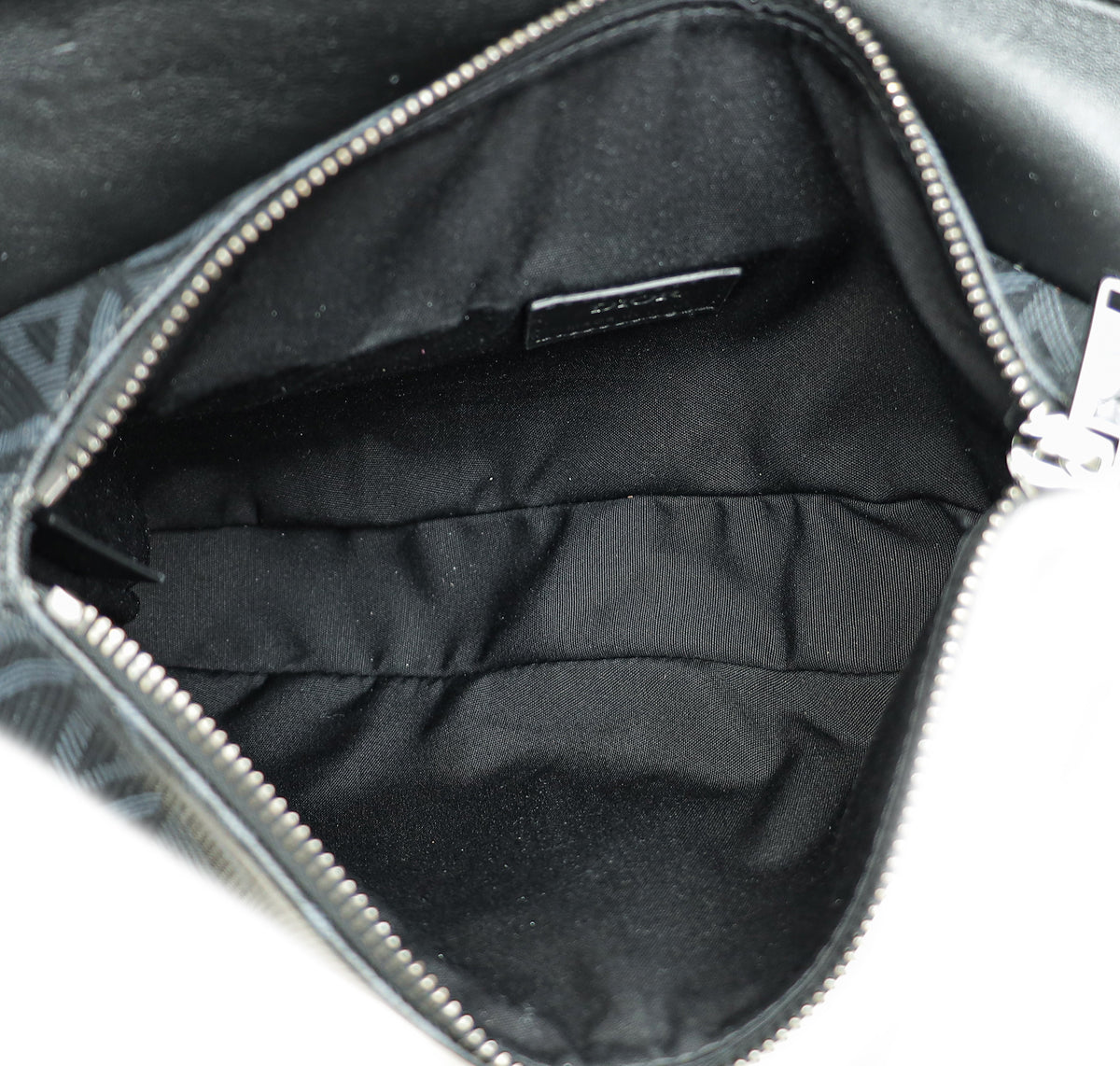 Christian Dior Black CD Diamond Print Saddle Crossbody Bag