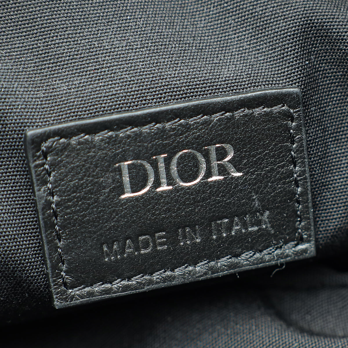 Christian Dior Black CD Diamond Print Saddle Crossbody Bag