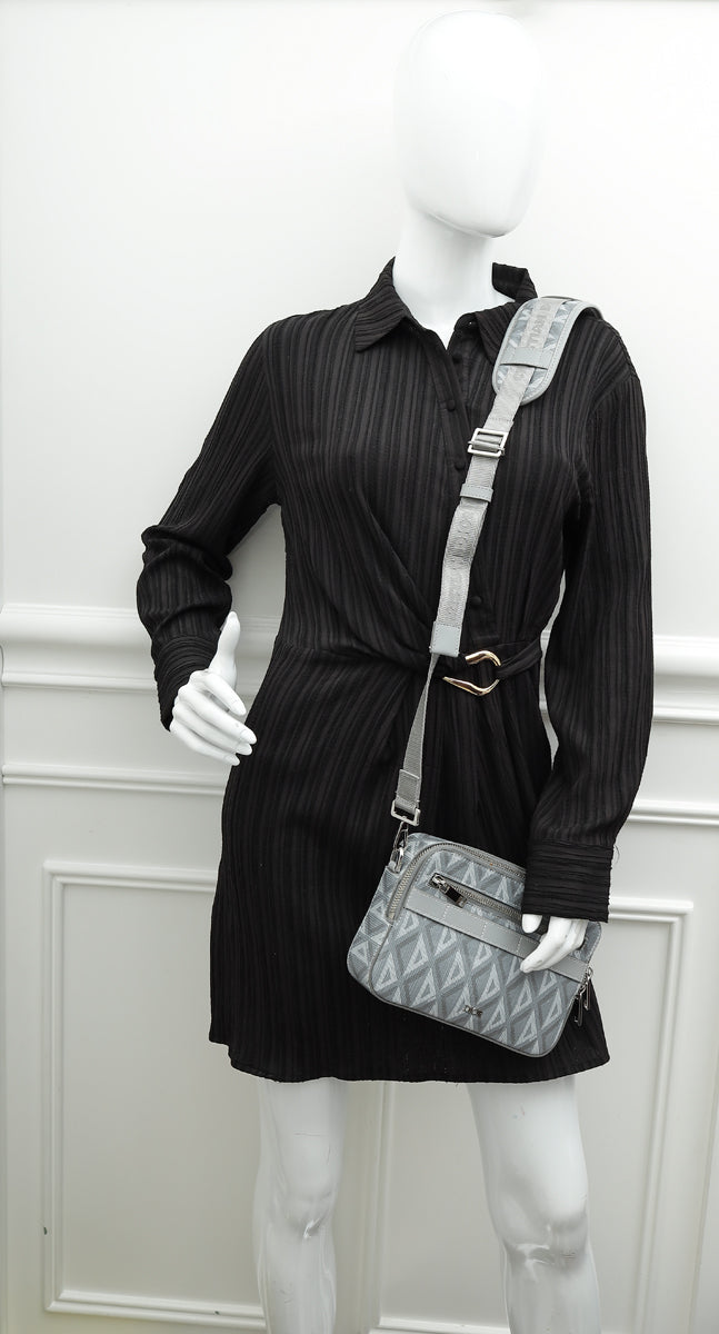 Christian Dior Grey CD Diamond Safari Bag