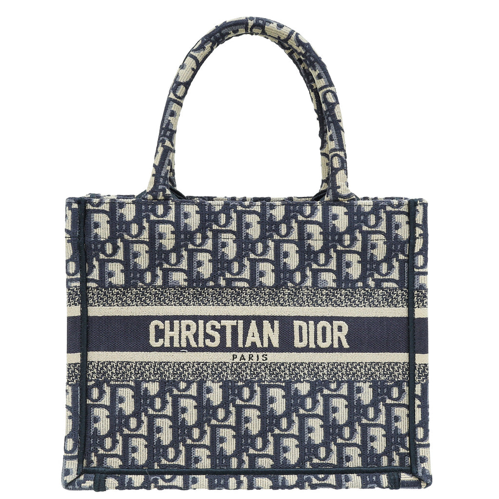 Christian Dior Navy Blue Oblique Book Tote Small Bag