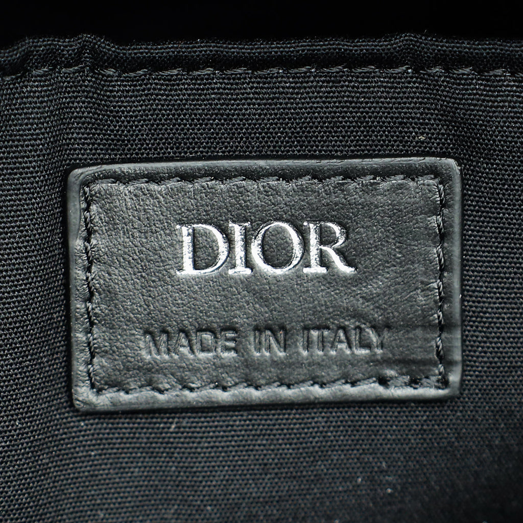 Christian Dior Bicolor CD Diamond Print Rider Zipped Backpack Bag