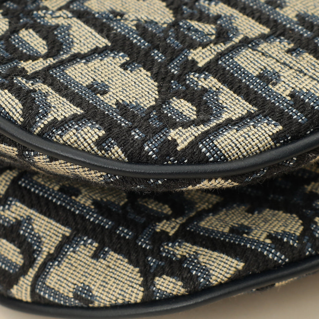 Christian Dior Navy Blue Mini Saddle Bag w/Strap