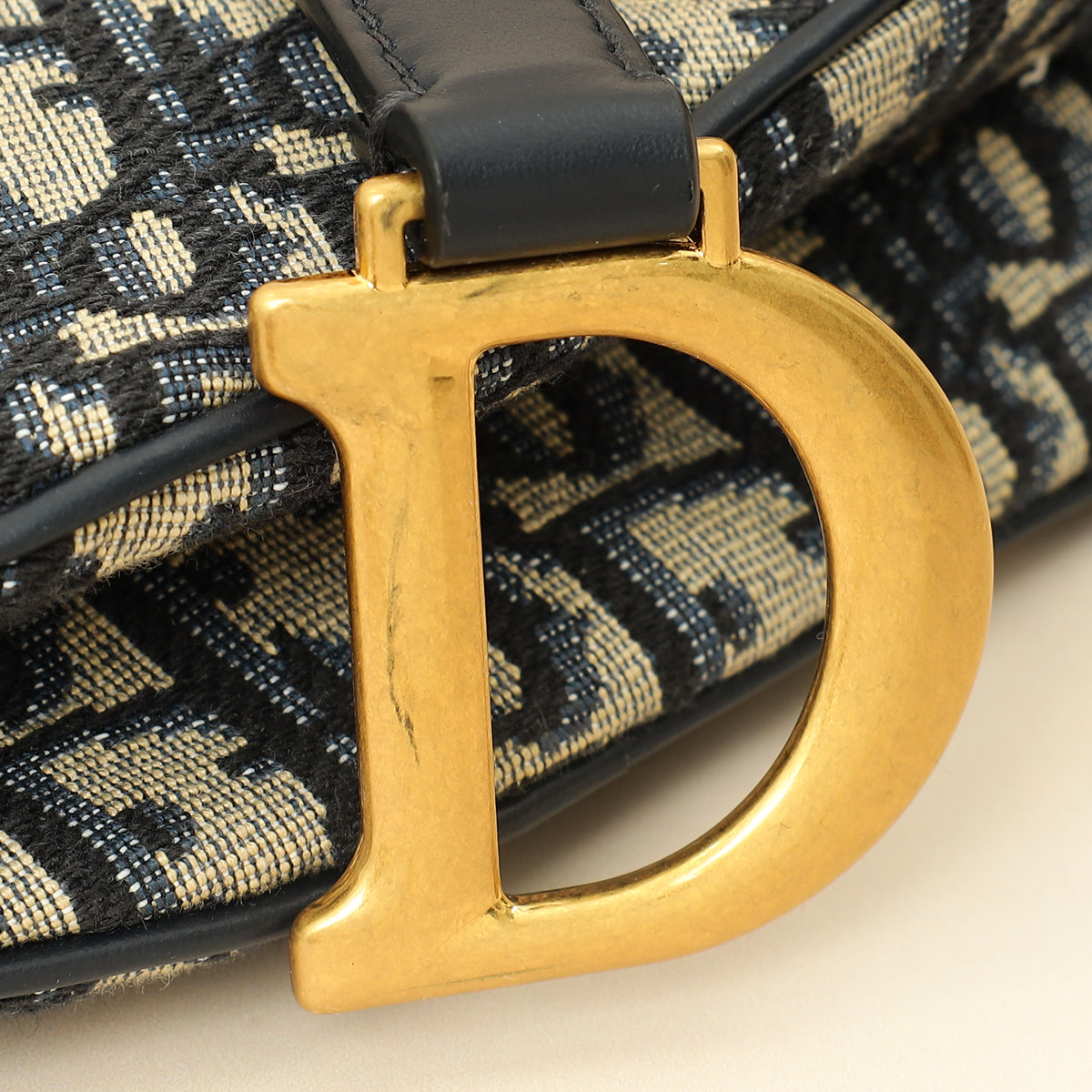 Christian Dior Navy Blue Mini Saddle Bag w/Strap