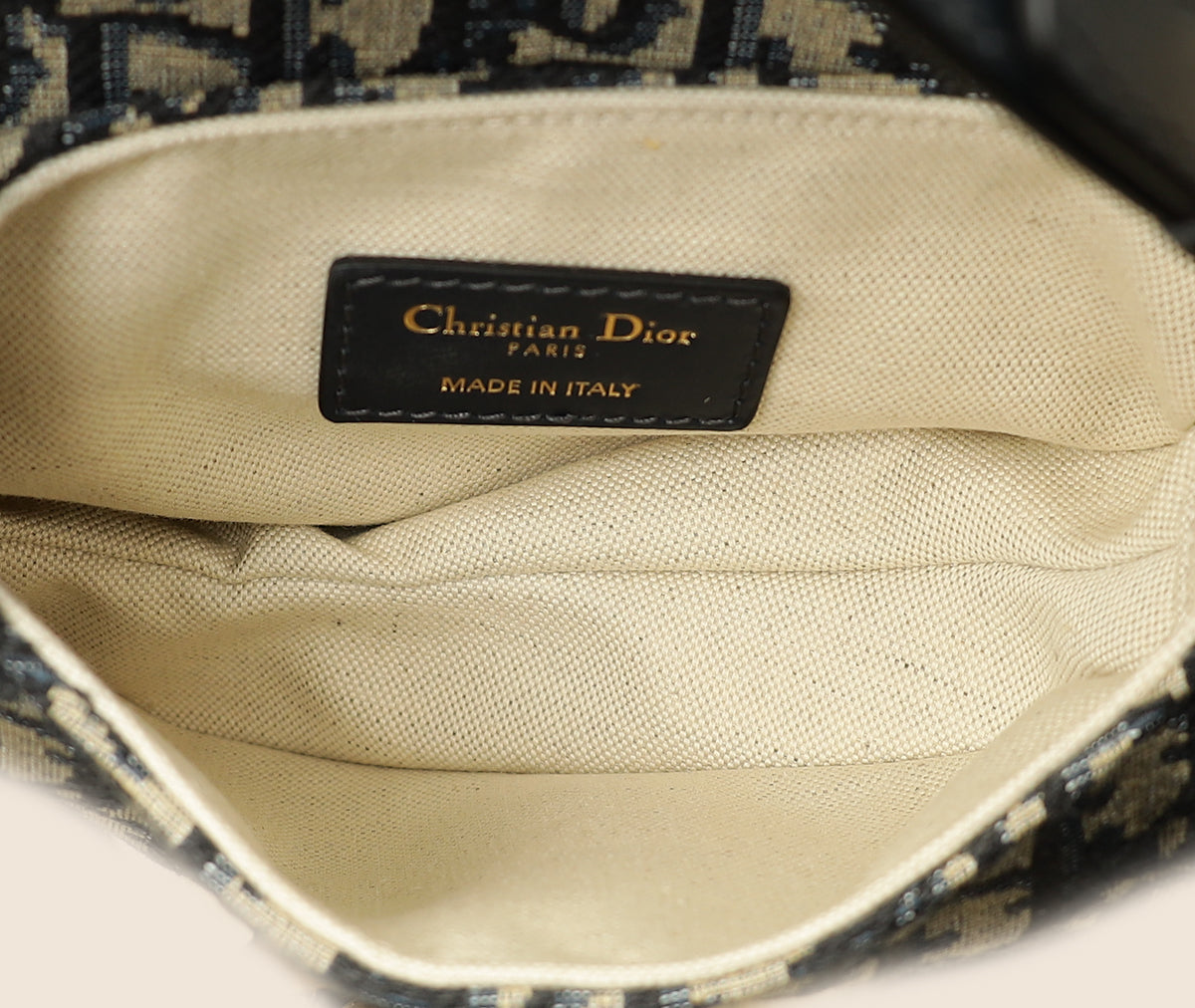 Christian Dior Navy Blue Mini Saddle Bag w/Strap