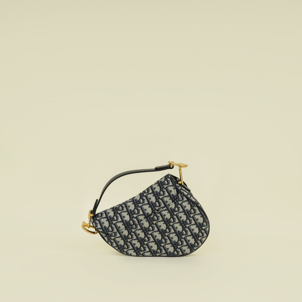 Christian Dior Navy Blue Oblique Saddle Mini Bag W/ Strap