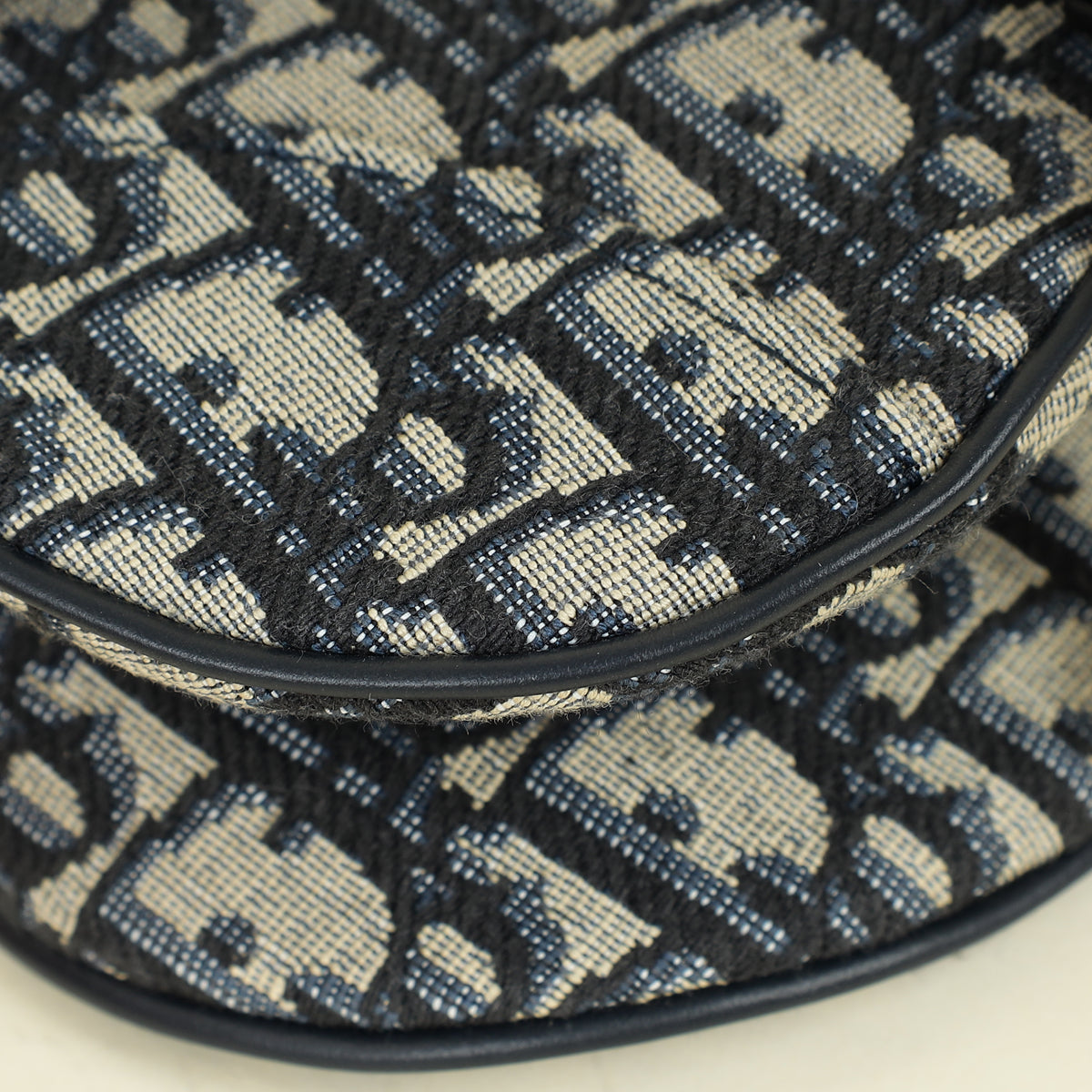 Christian Dior Navy Blue Oblique Saddle Mini Bag W/ Strap