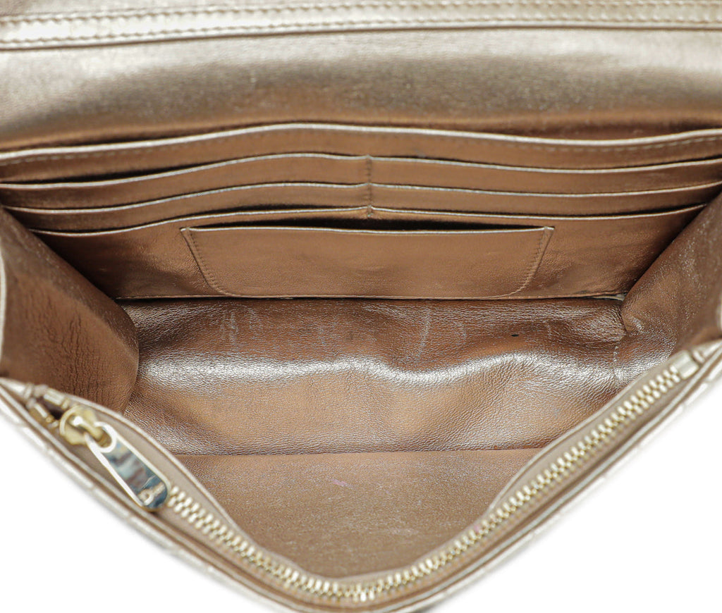 Christian Dior Metallic Gold Miss Dior Promenade Chain Pouch