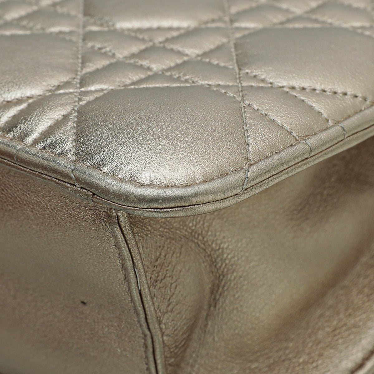 Christian Dior Metallic Gold Miss Dior Promenade Chain Pouch