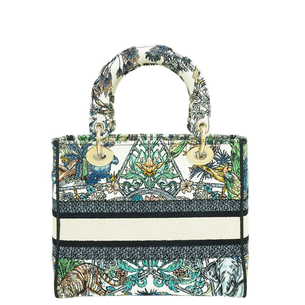 Christian Dior Multicolor Étoile de Voyage Embroidery Lady D-Lite Medium Bag