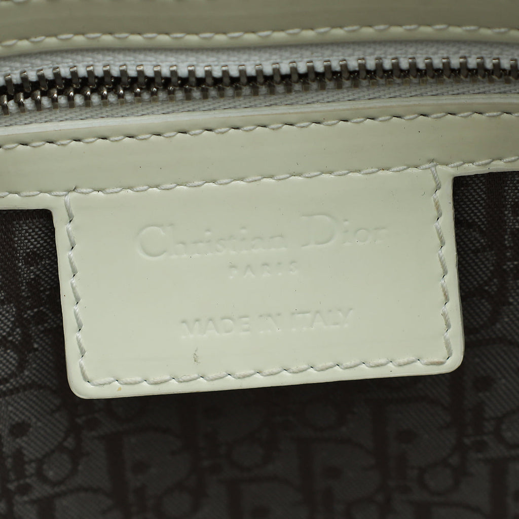 Christian Dior White Lady Dior Large Bag