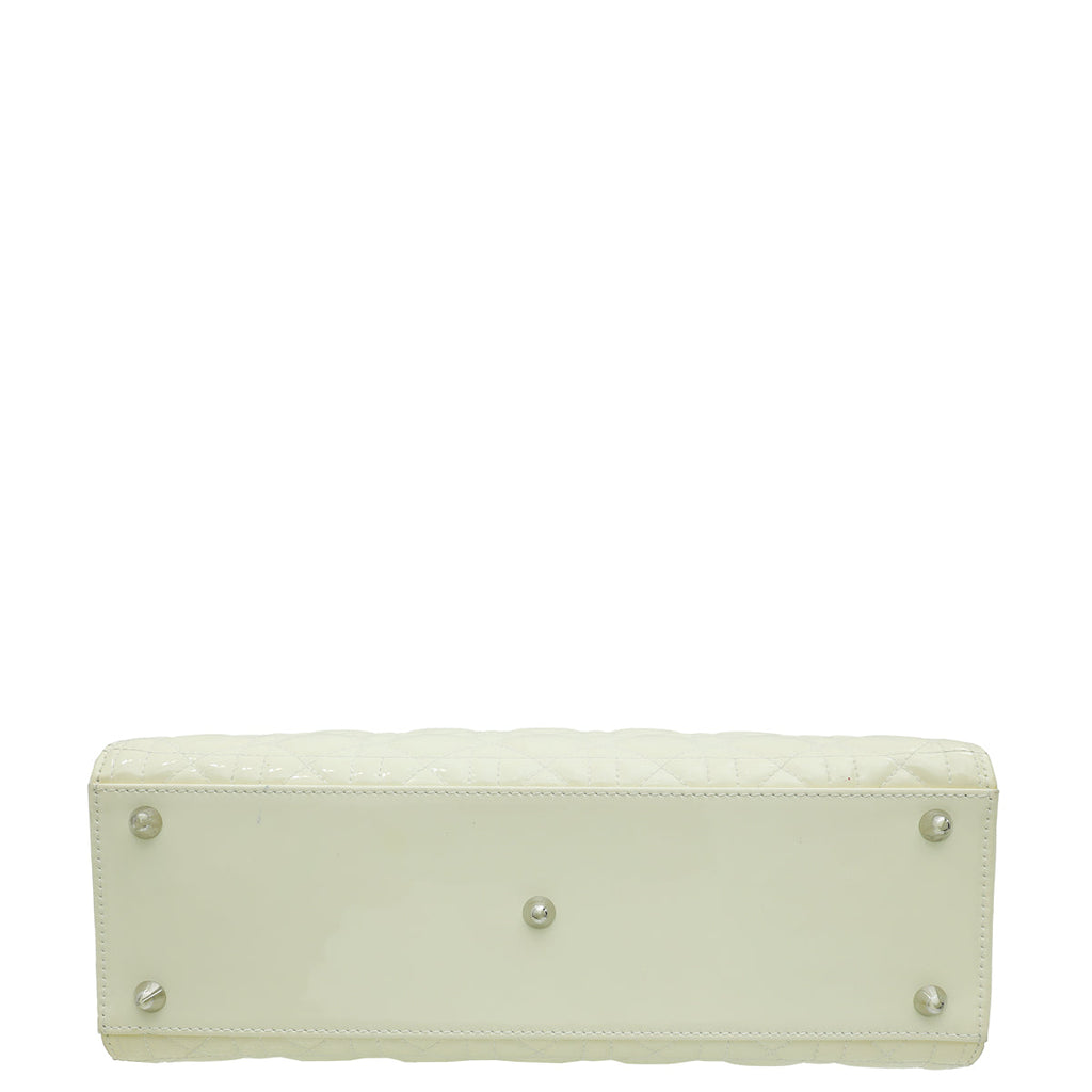 Christian Dior White Lady Dior Large Bag