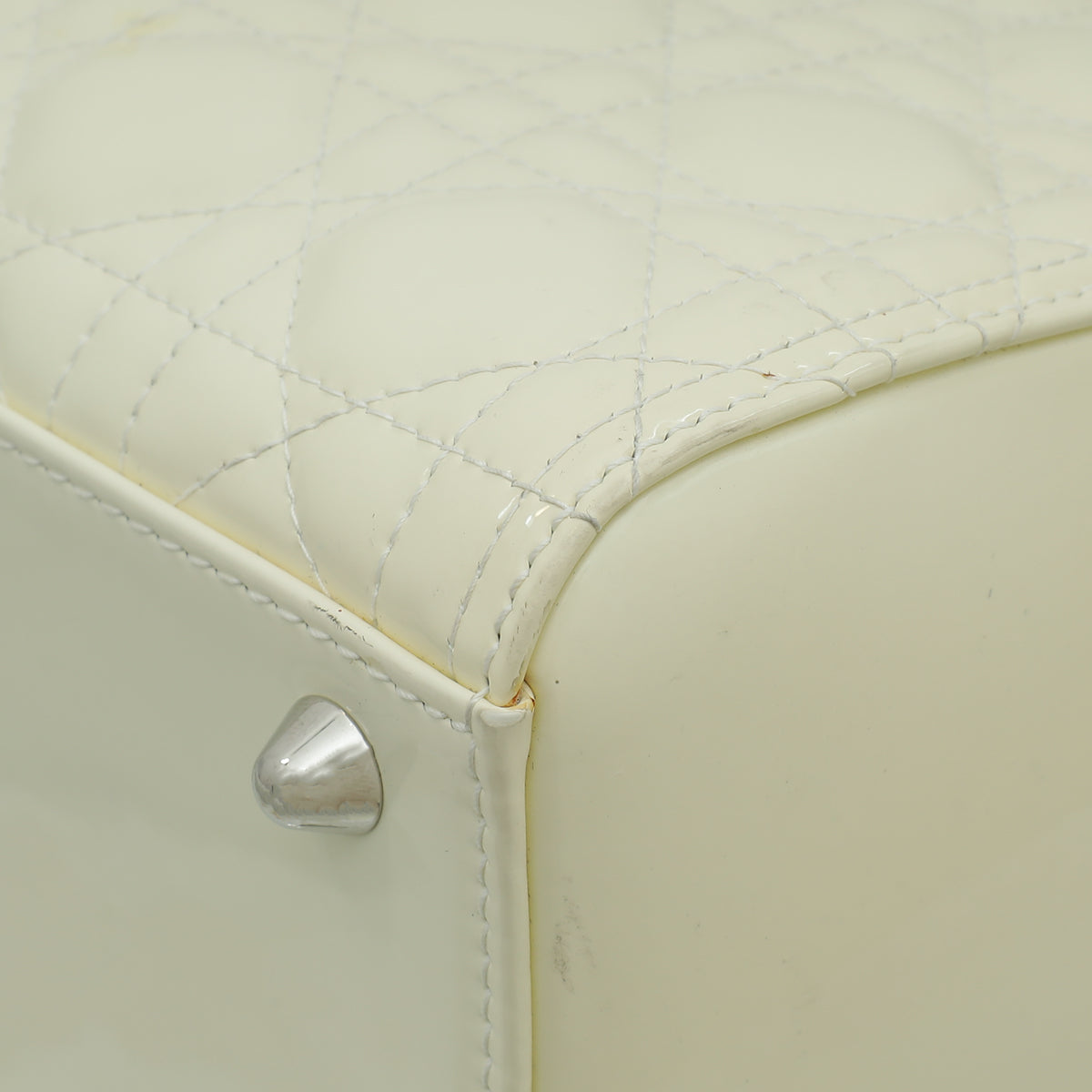 Christian Dior White Lady Dior Large Bag