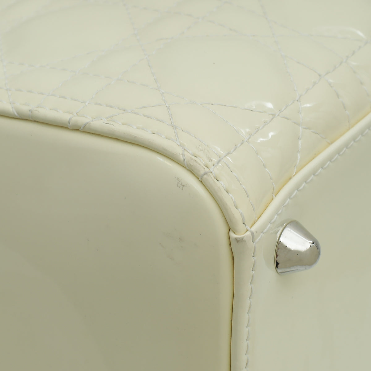 Christian Dior White Lady Dior Large Bag