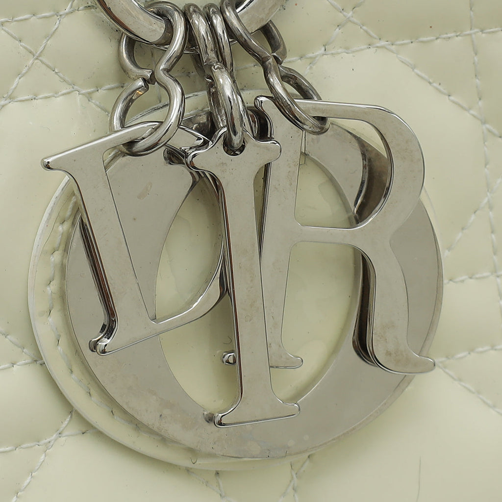 Christian Dior White Lady Dior Large Bag