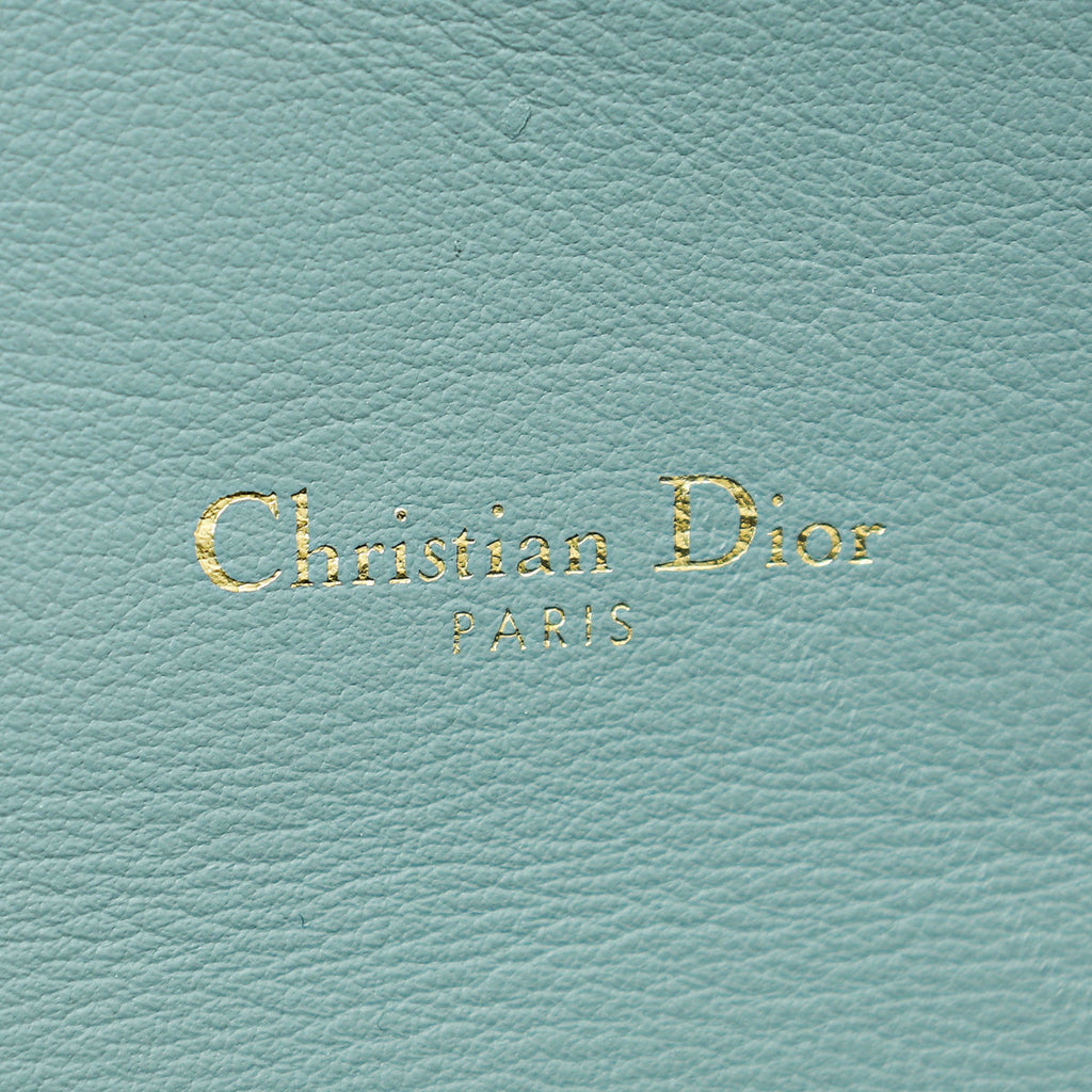 Christian Dior Gray Oblique Saddle Chain Wallet