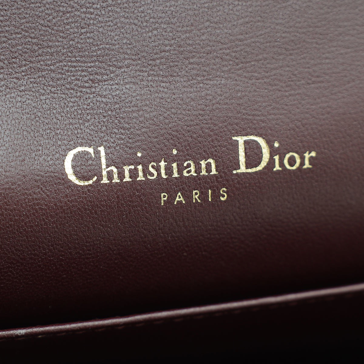 Christian Dior Burgundy Lady Dior Cannage Chain Pouch