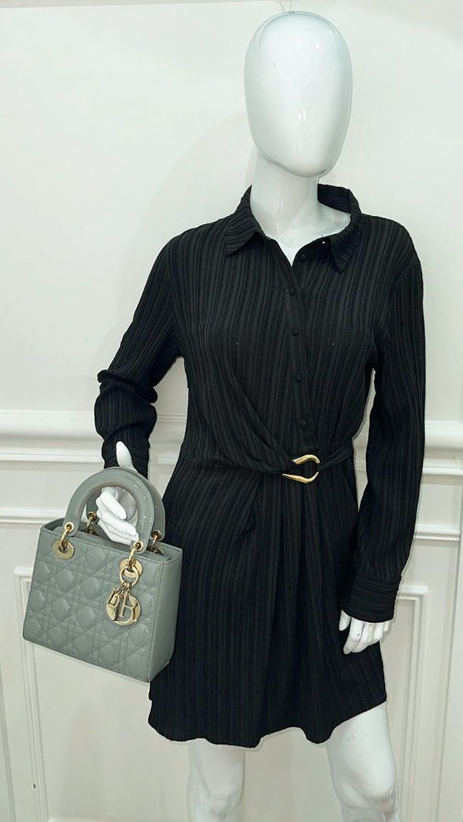 Christian Dior Grey Lady Dior Small Bag