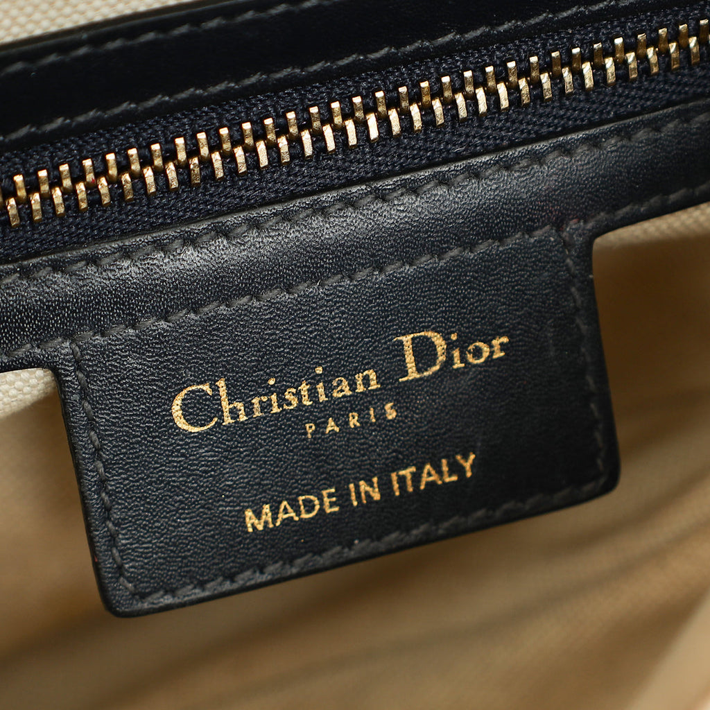 Christian Dior Navy Blue Oblique Saddle Medium Bag