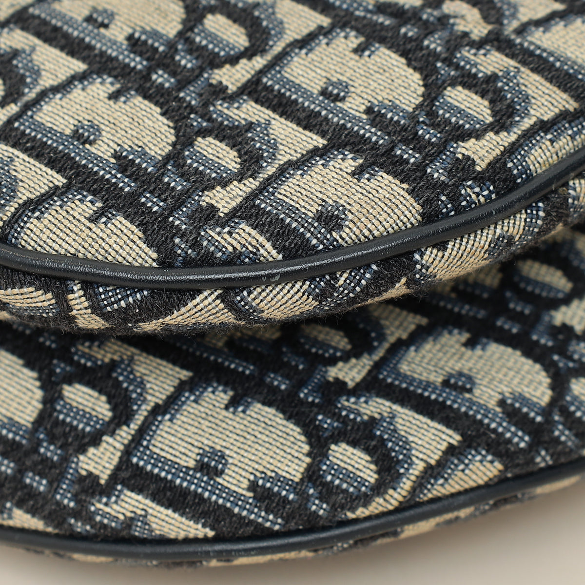 Christian Dior Navy Blue Oblique Saddle Medium Bag