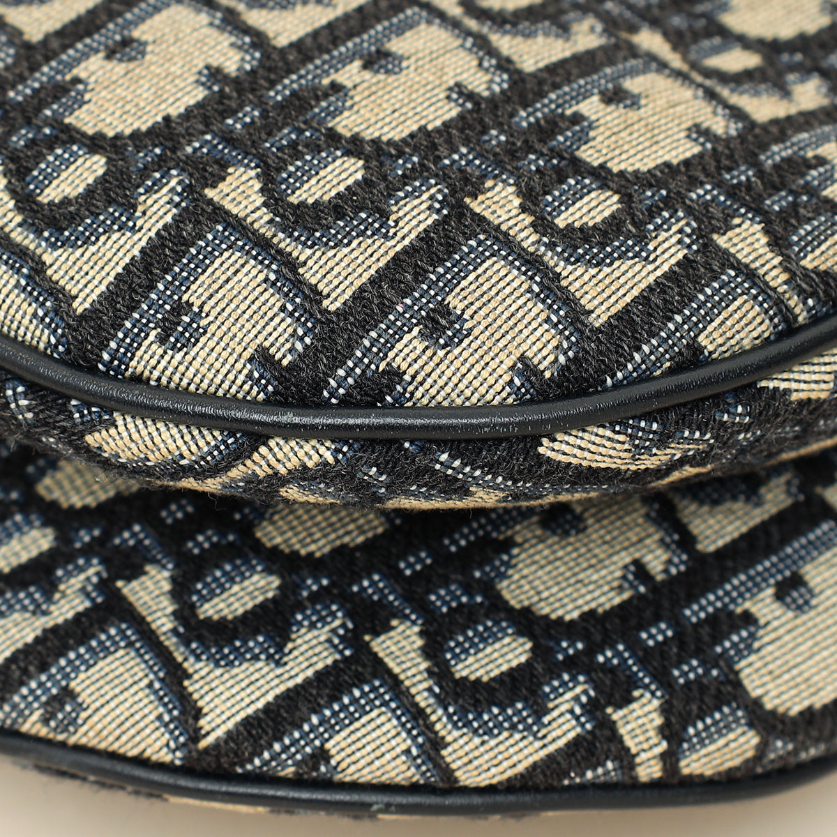 Christian Dior Navy Blue Oblique Saddle Medium Bag