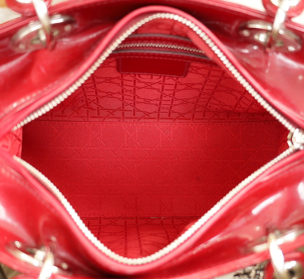 Christian Dior Red Lady Dior Medium Bag