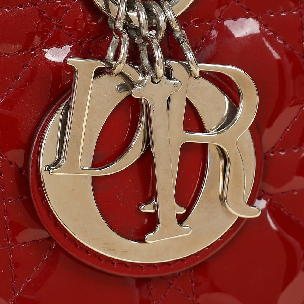 Christian Dior Red Lady Dior Medium Bag