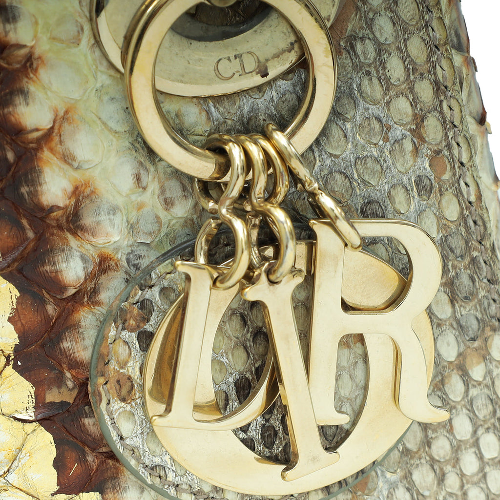 Christian Dior Bicolor Python Mini Lady Dior Bag