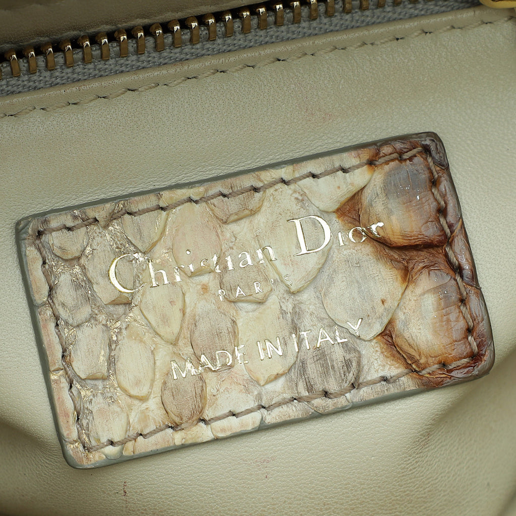 Christian Dior Bicolor Python Mini Lady Dior Bag