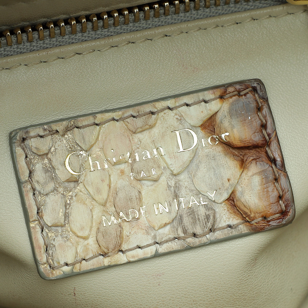 Christian Dior Bicolor Python Mini Lady Dior Bag