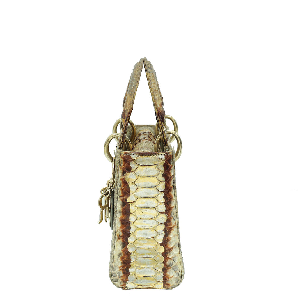 Christian Dior Bicolor Python Mini Lady Dior Bag
