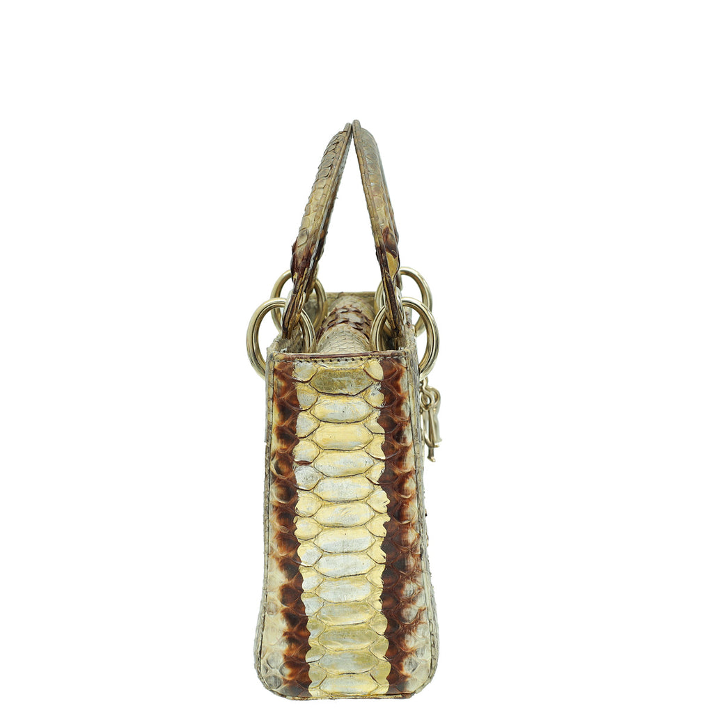 Christian Dior Bicolor Python Mini Lady Dior Bag