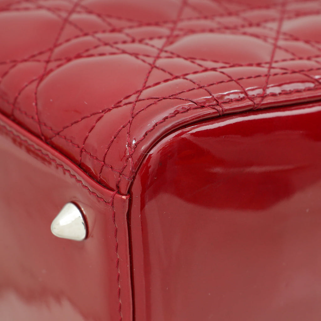 Christian Dior Red Lady Dior Medium Bag