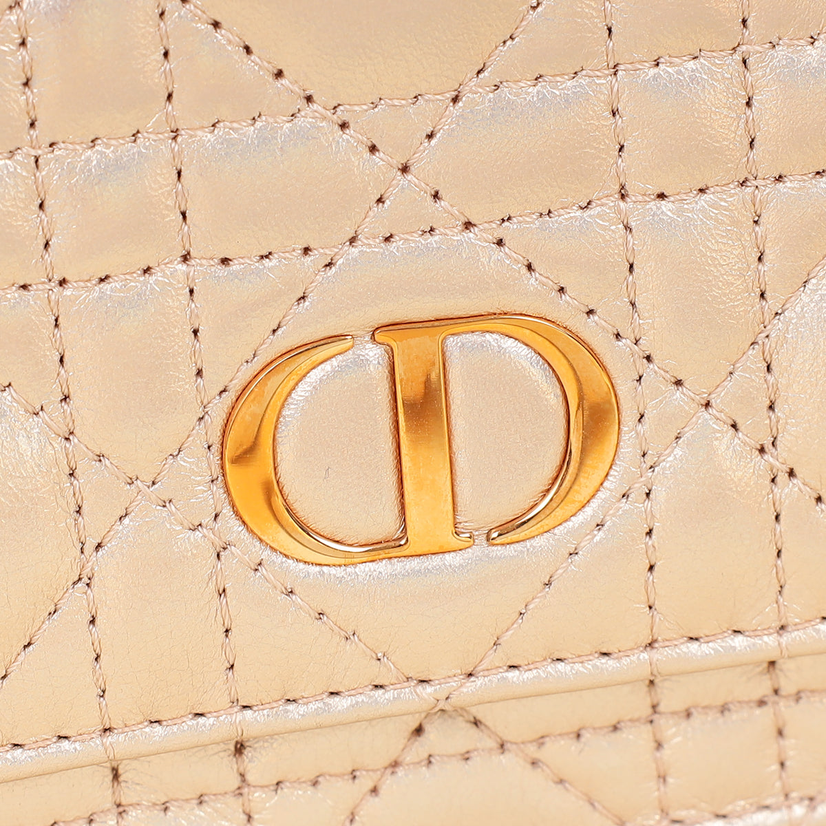 Christian Dior Iridescent Metallic Pink Caro Pouch with Chain
