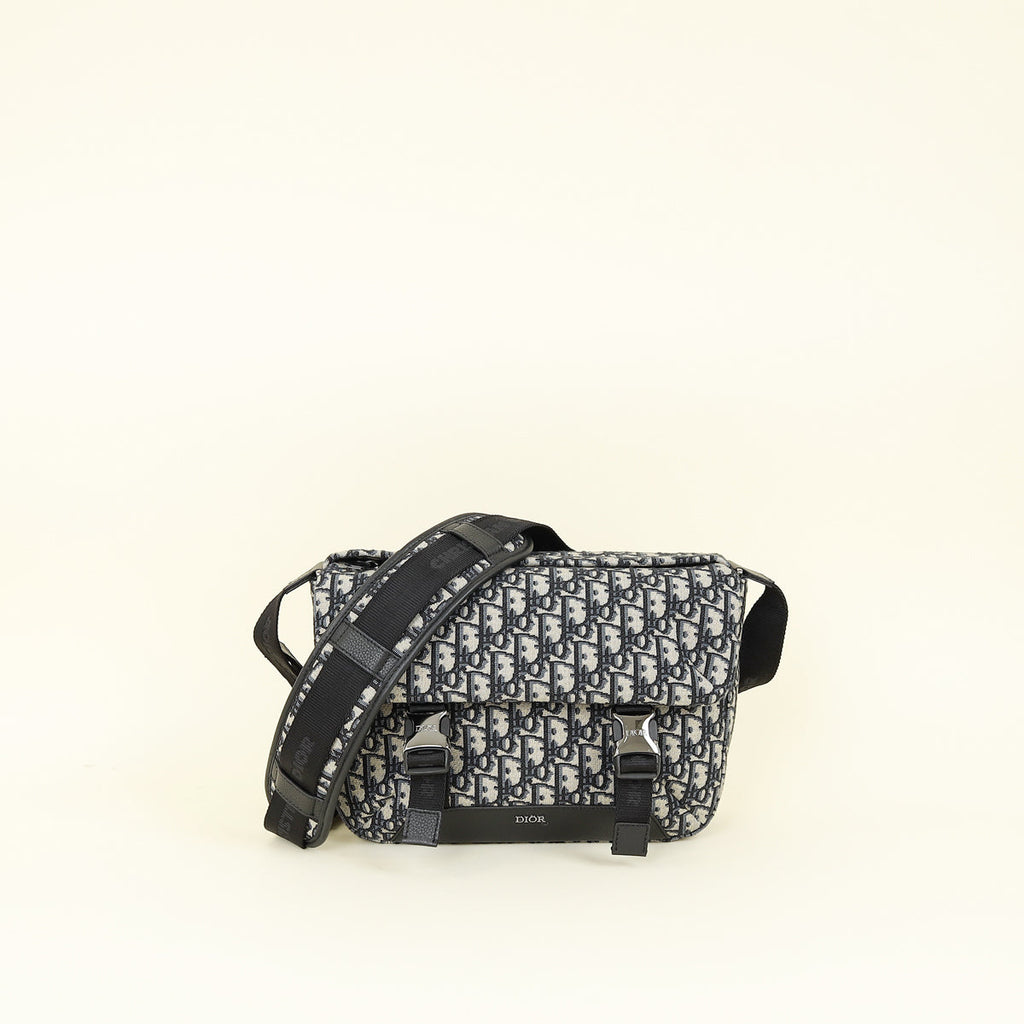 Christian Dior Bicolor Oblique Explorer Buckle Messenger Bag