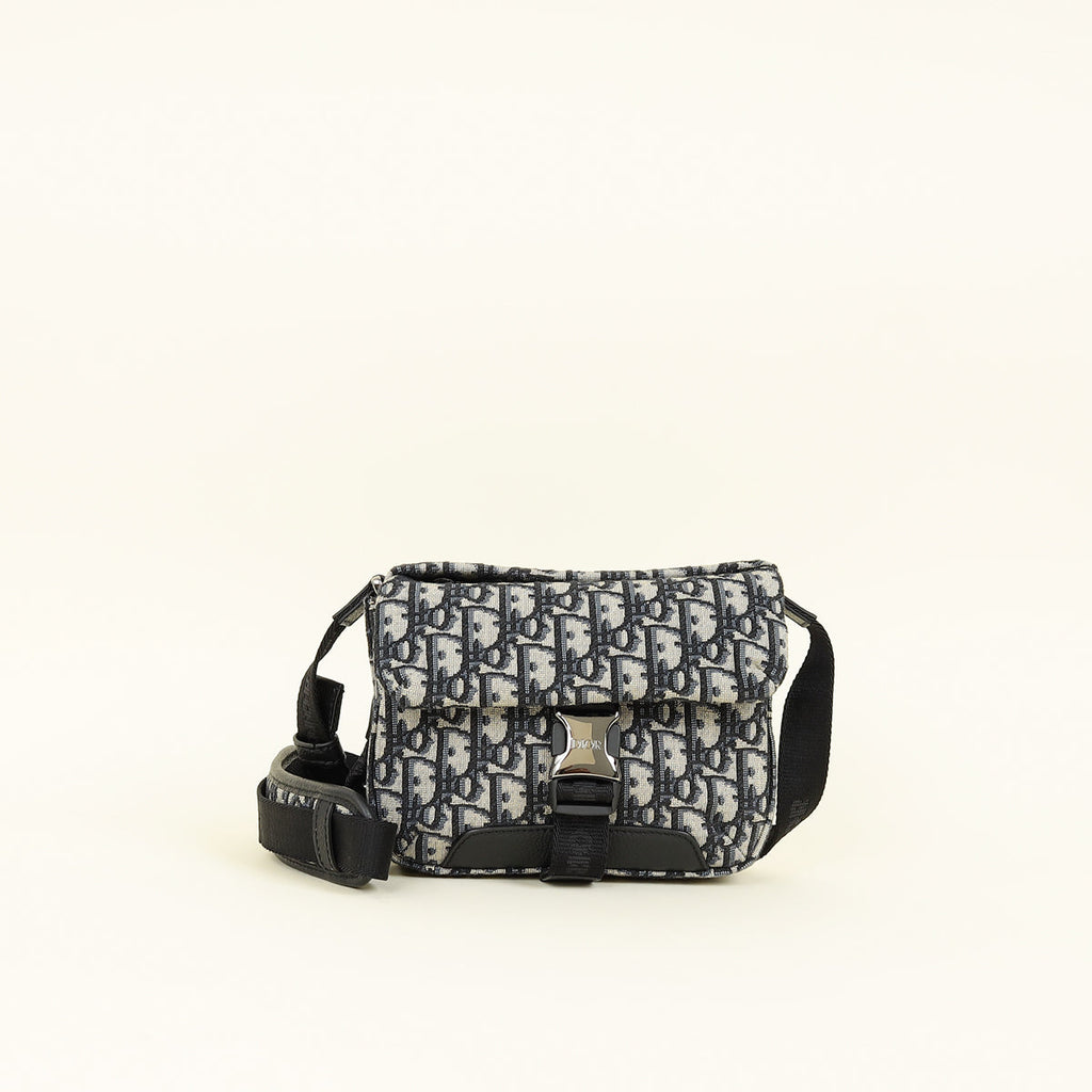 Christian Dior Bicolor Oblique Explorer Buckle Small Messenger Bag