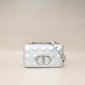 Christian Dior Metallic Silver Small Dior Caro Bag